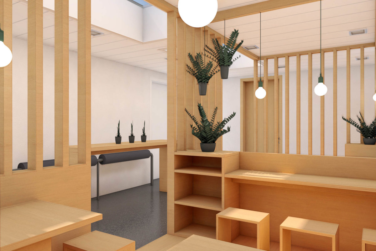 Designkonzept für die Lounge der DISCO HI-TEC in Kirchheim bei München im japanischen Stil © Innenarchitekt: Heike Schwarzfischer Interiordesign Landshut